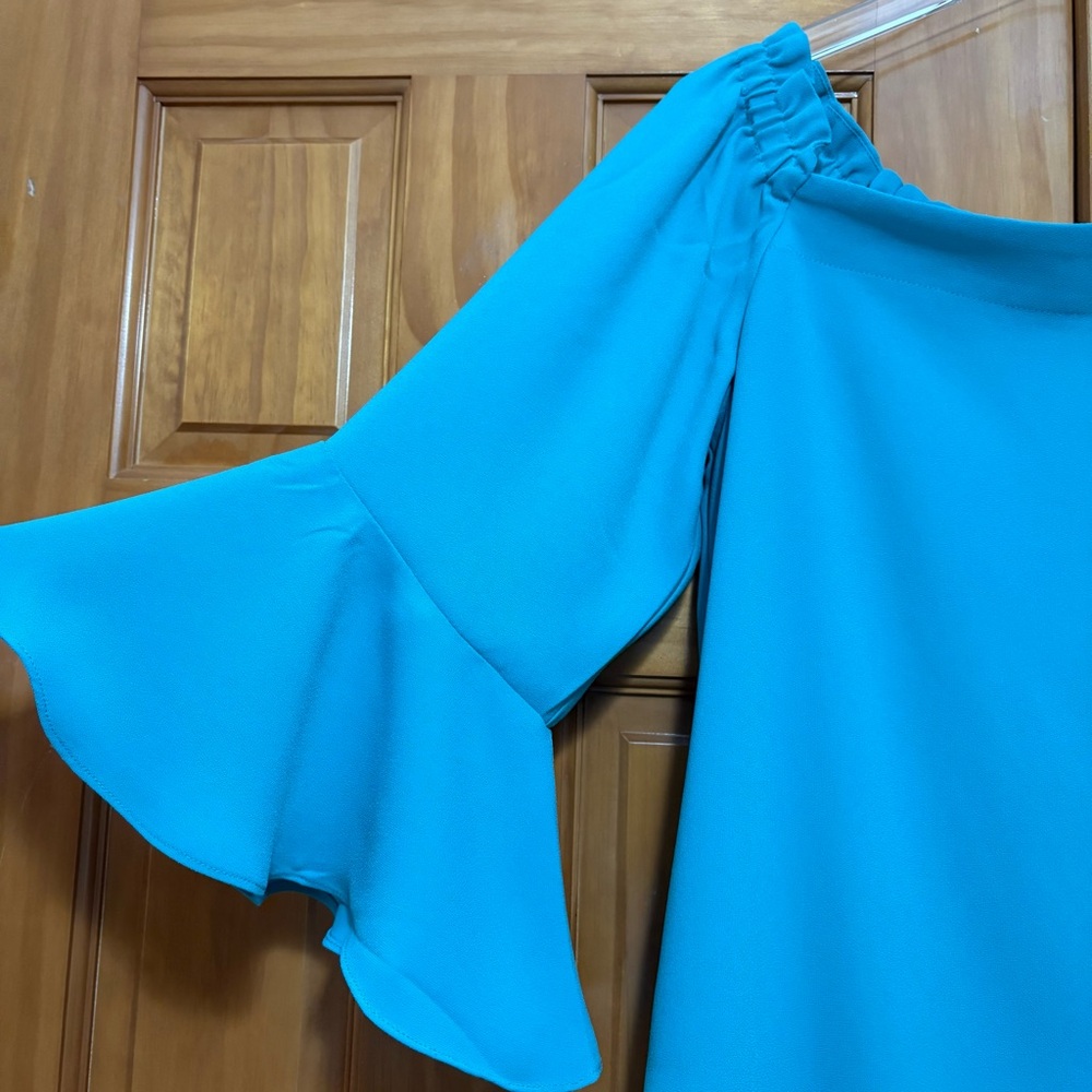 Trina Turk Vibrant Aqua Blue Dress Size Large NWT - Picture 4 of 12